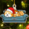 Sofa cat - Personalized 1-layered Wood Ornament