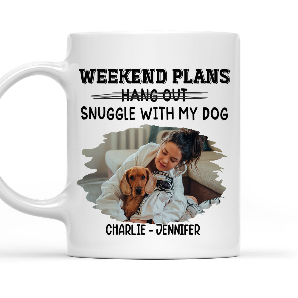 Custom Photo Christmas Birthday Gifts For Dog Lovers • Hang Out Or Snuggle Photo - Personalized Coffee Mug