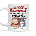 Custom Photo Mother's day Birthday Gifts For Cat Mom, Cat Lovers • Lucky Human Servant - Personalized Coffee Mug