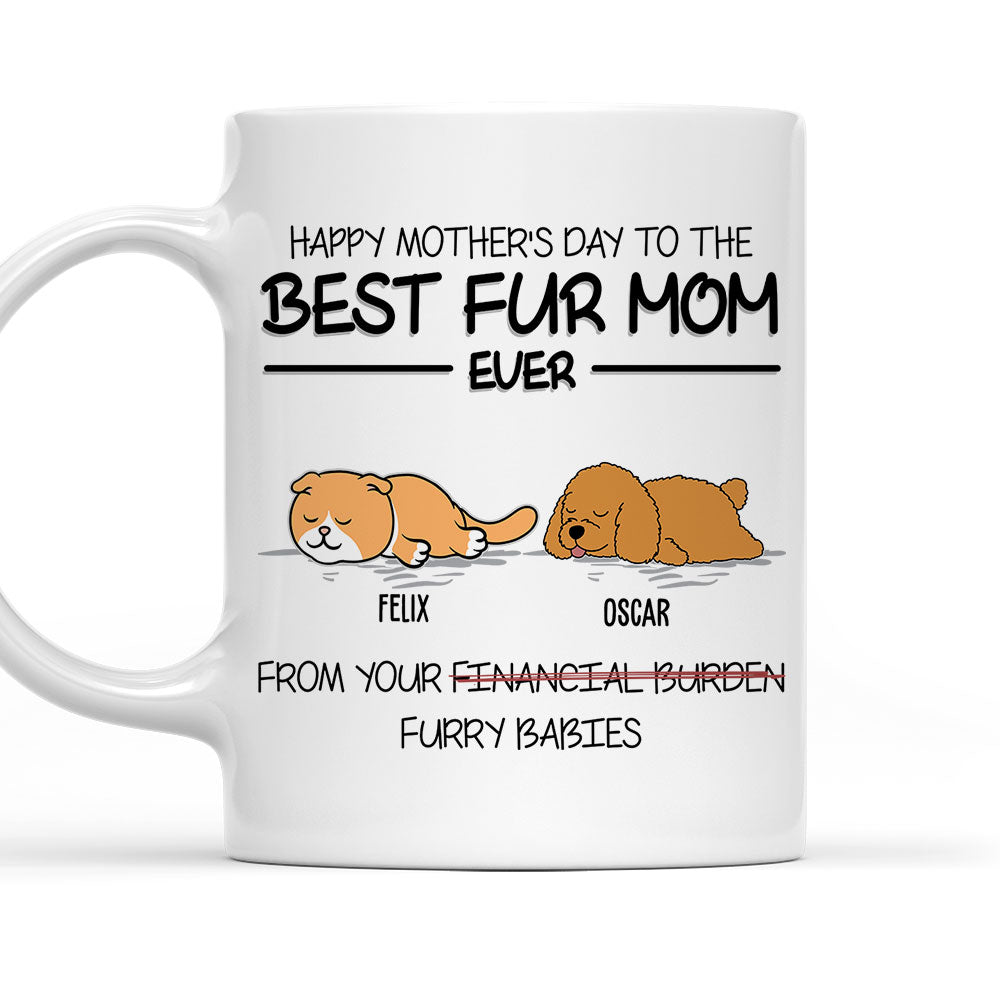 Custom Photo Mother's day Birthday Gifts For Cat Mom, Cat Lovers • Happy Mother's Day To The Best Fur Mom Ever - Personalized Coffee Mug
