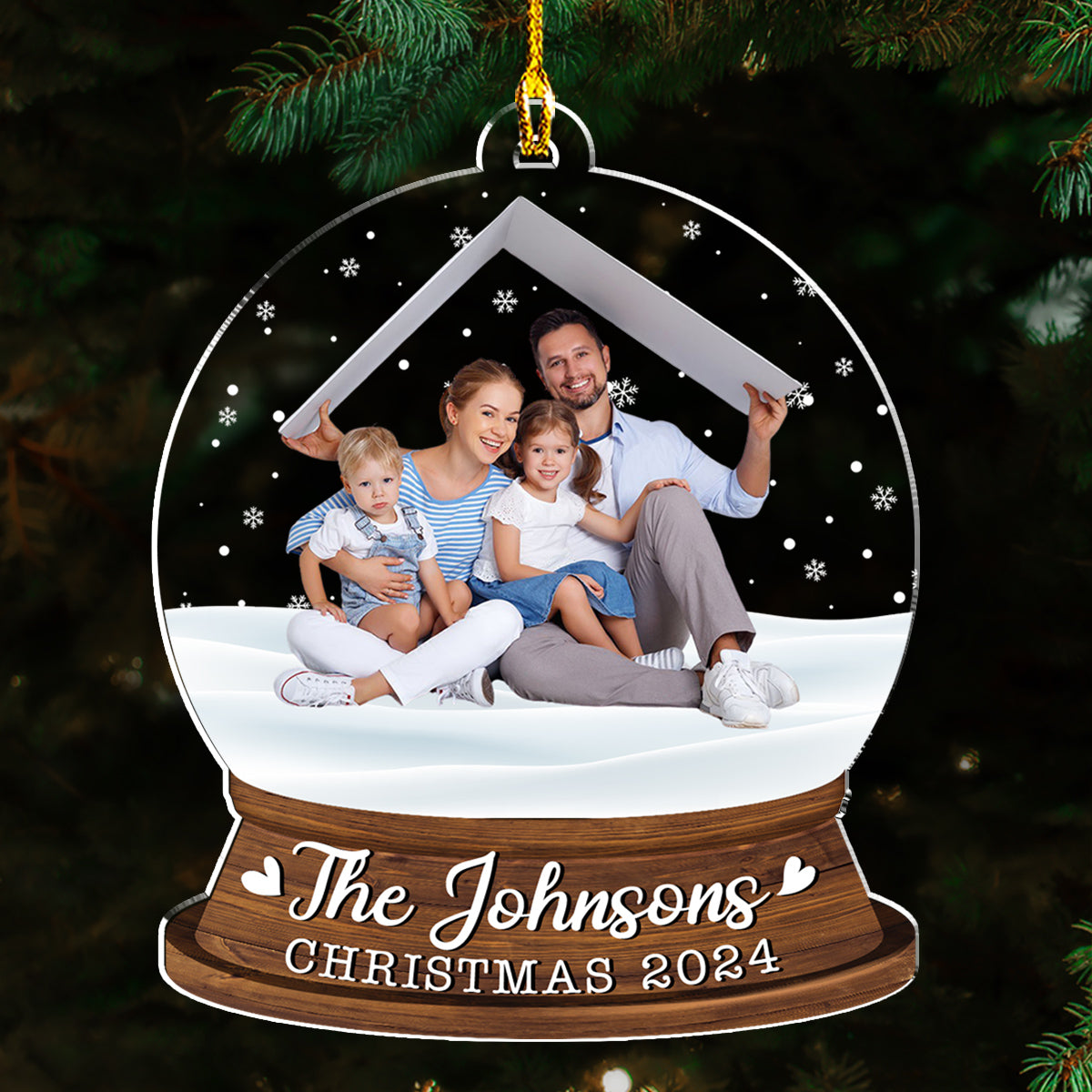 Family Snowglobe - Personalized Acrylic Ornament