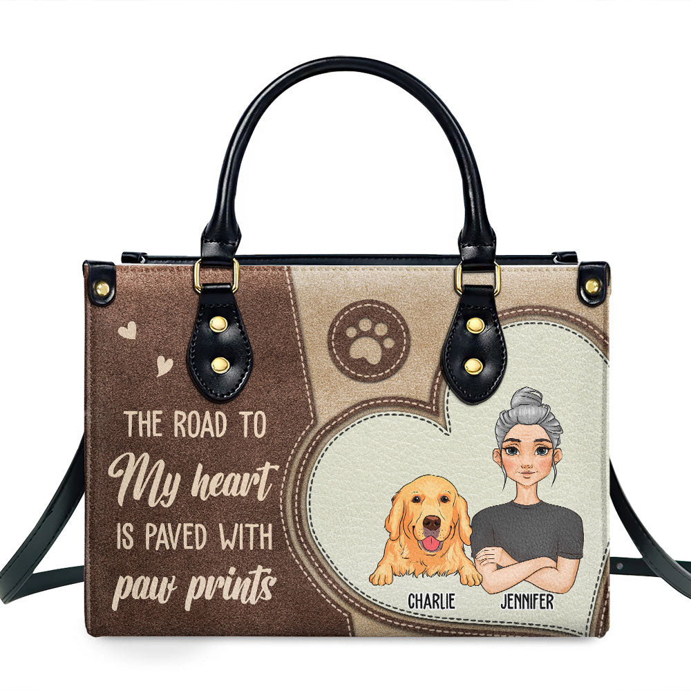 Paved With Paw Prints - Personalized Leather Bag