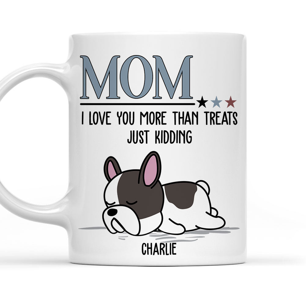 Custom Photo Christmas Birthday Gifts For Dog Lovers • I Love You More Than Treats - Personalized Coffee Mug
