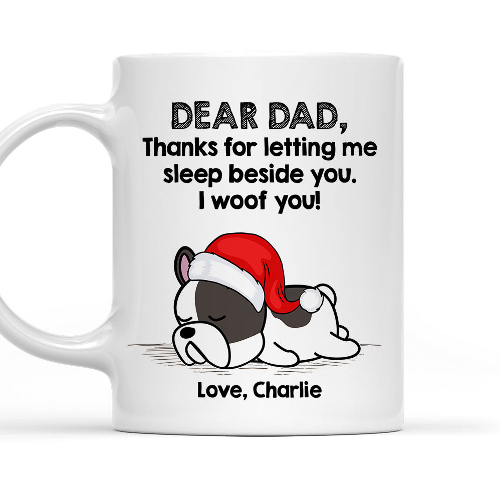 Custom Photo Christmas Birthday Gifts For Dog Lovers • Sleep Beside Dog - Personalized Coffee Mug