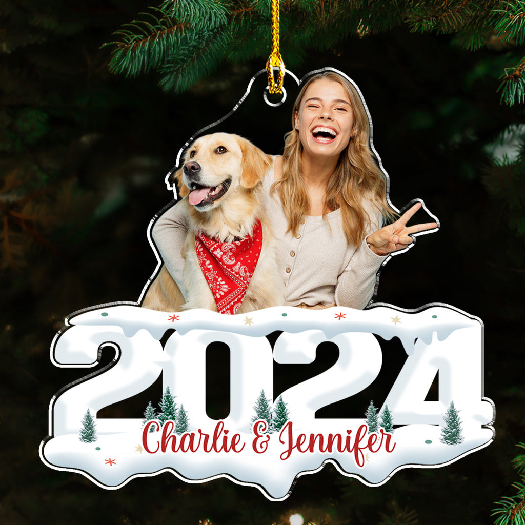 Photo Pet & Human - Joy of Christmas 2024 - Personalized Acrylic Ornament