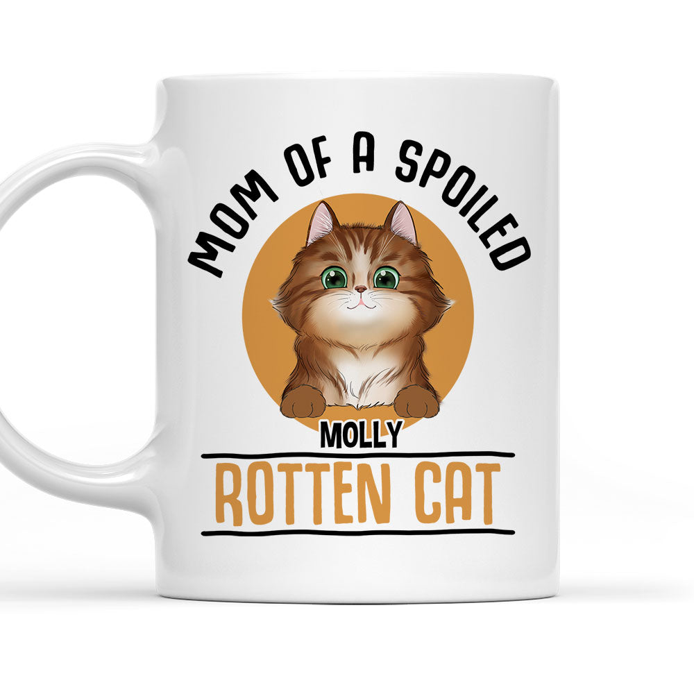 Custom Mother's day Birthday Gifts For Cat Mom, Cat Lovers • Spoiled Rotten Cat - Personalized Coffee Mug