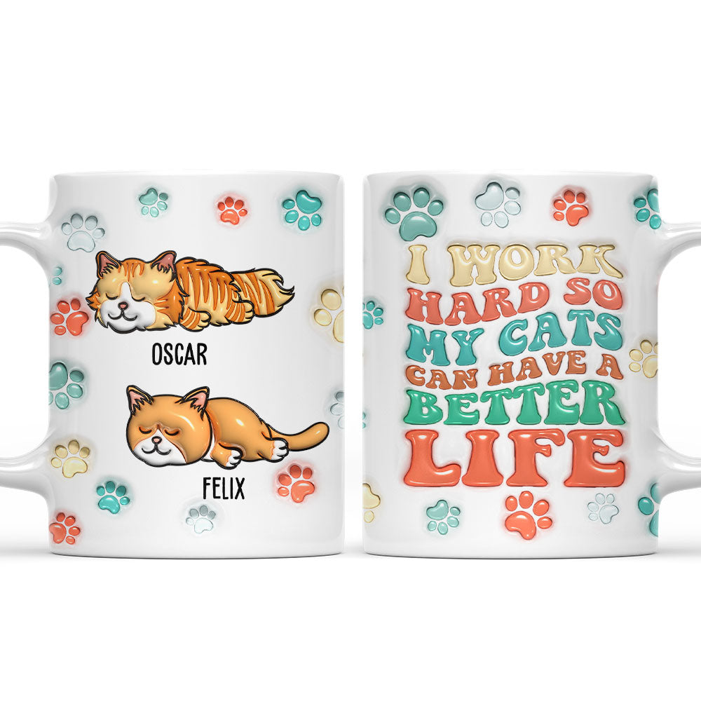 Custom Photo Christmas Birthday Gifts For Cat Lovers • Better Life - Personalized 3D Inflated Effect Mug