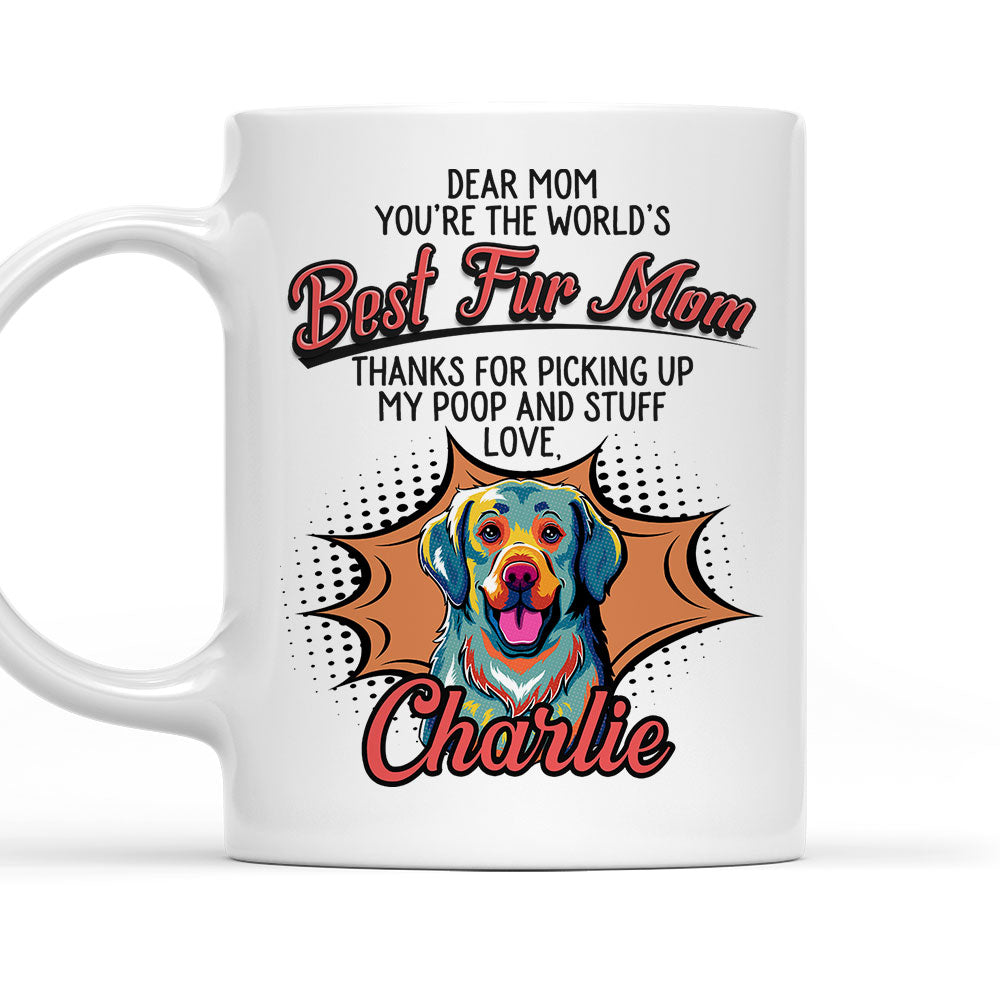 Custom Mother's day Birthday Gifts For Cat Mom, Cat Lovers • Pop Art Love Fur Dad - Personalized Coffee Mug