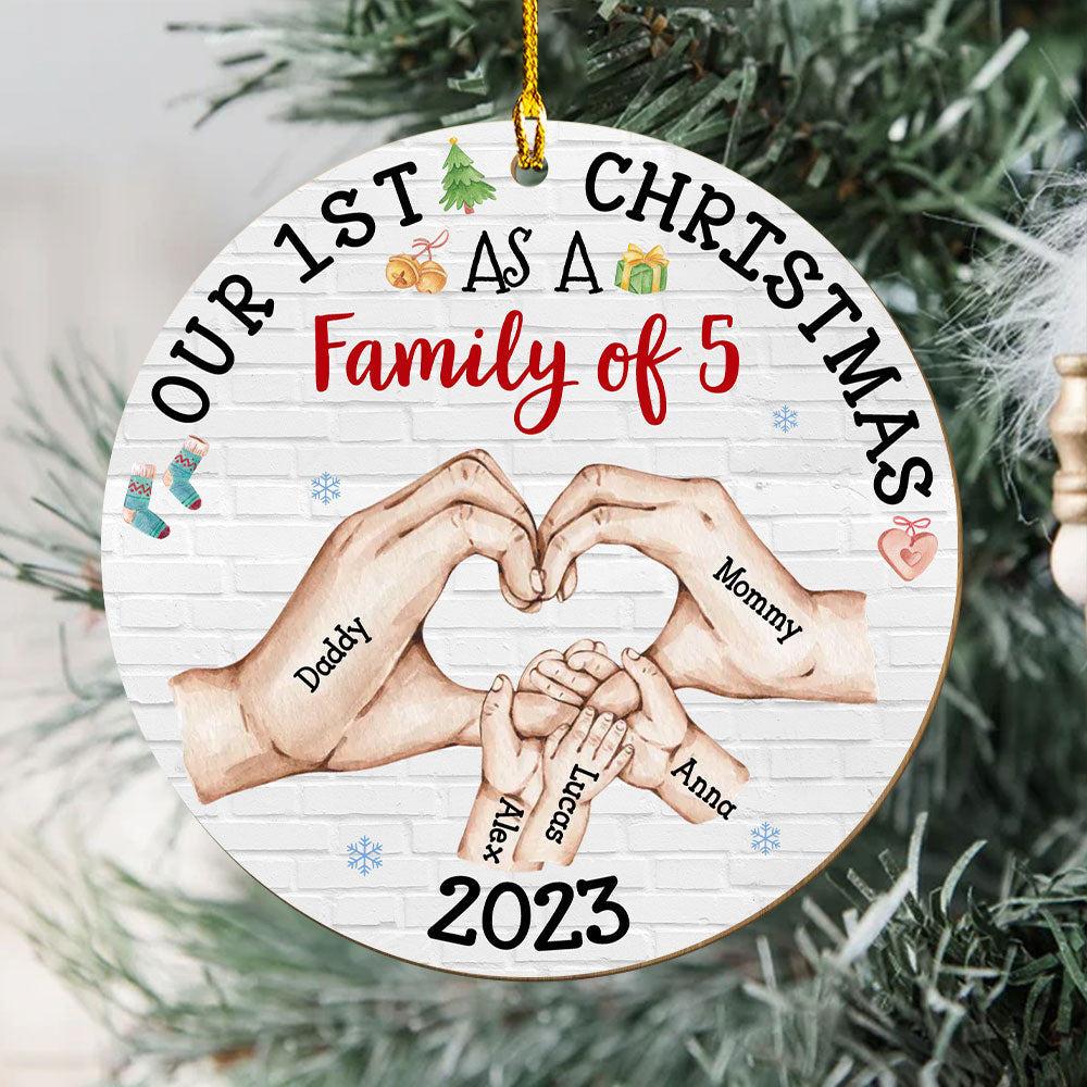 Our First Christmas - Personalized 1-layered Wood Ornament