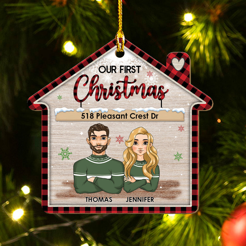 Christmas At Our Home - Personalized 1-layered Wood Ornament