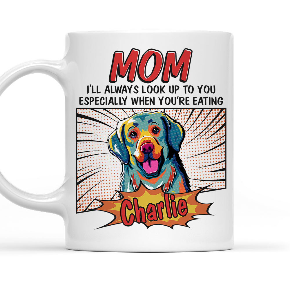 Custom Mother's day Birthday Gifts For Cat Mom, Cat Lovers • Pop Art Eating Pet - Personalized Coffee Mug