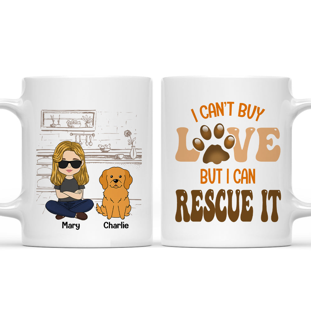 Custom Christmas Birthday Gifts For Dog Lovers • I Can Rescue Love - Personalized Coffee Mug