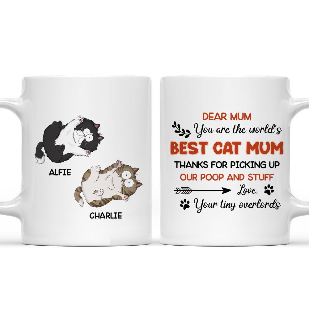 Custom Mother's day Birthday Gifts For Cat Mom, Cat Lovers • Thanks For Picking Up - Personalized Coffee Mug