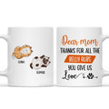 Custom Mother's day Birthday Gifts For Cat Mom, Cat Lovers • Thanks For All The Belly Rubs - Personalized Coffee Mug