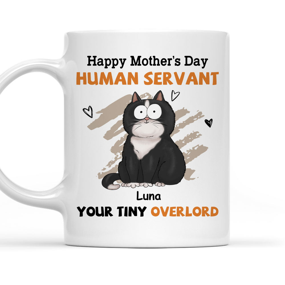 Custom Photo Mother's day Birthday Gifts For Cat Mom, Cat Lovers • To My Human Servant Mom - Personalized Coffee Mug
