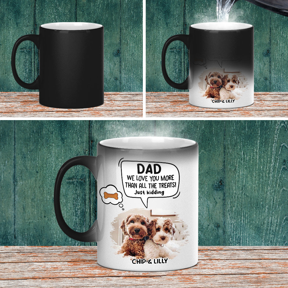 Custom Photo Christmas Birthday Gifts For Dog Lovers • Just Kidding - Personalized Color Changing Mug