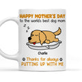 Custom Photo Christmas Birthday Gifts For Dog Lovers • Thanks For Always Putting Up - Personalized Coffee Mug