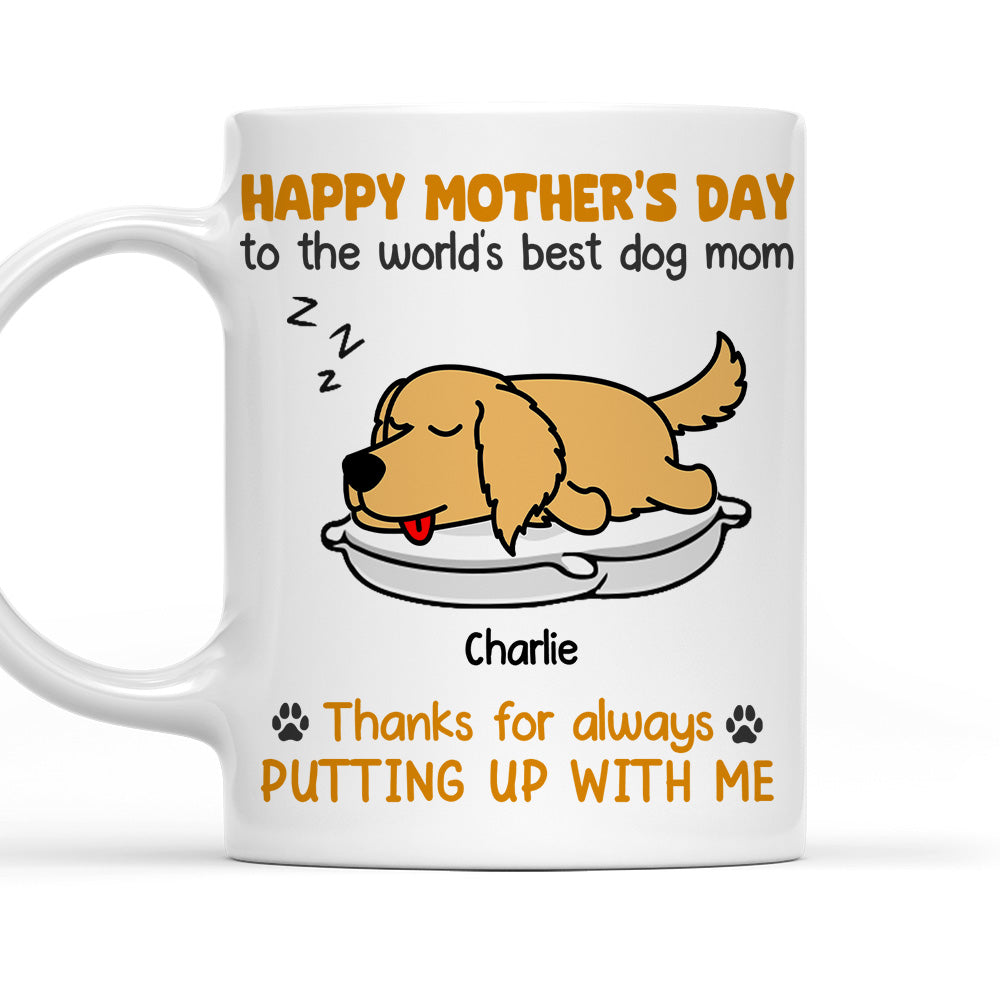 Custom Photo Christmas Birthday Gifts For Dog Lovers • Thanks For Always Putting Up - Personalized Coffee Mug