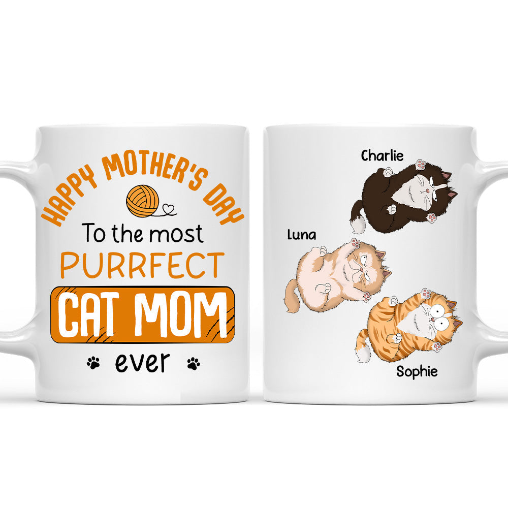 Custom Christmas Birthday Gifts For Cat Lovers • Purrfect Cat Mom - Personalized Coffee Mug