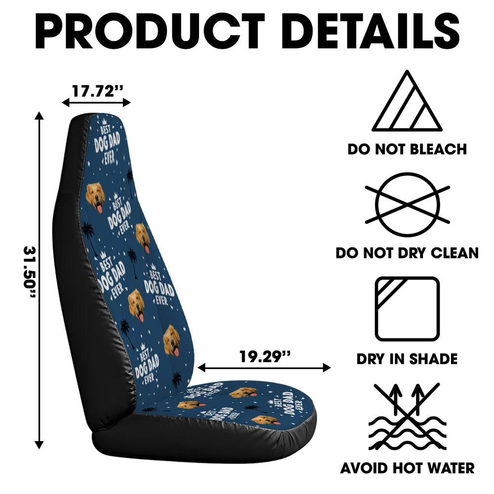 Best Dog Dad Ever - Personalized Car Seat Cover