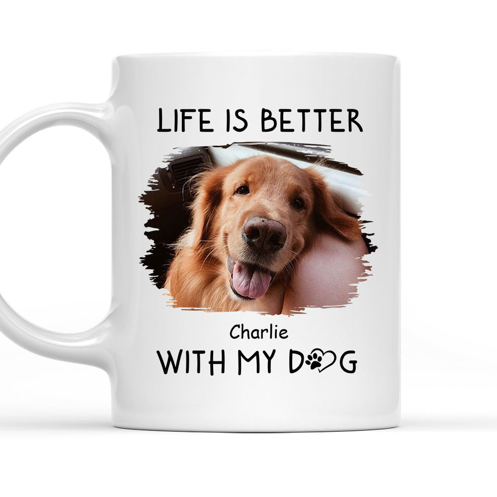 Custom Photo Mother's day Birthday Gifts For Cat Mom, Cat Lovers • Better With Pets Photo - Personalized Coffee Mug