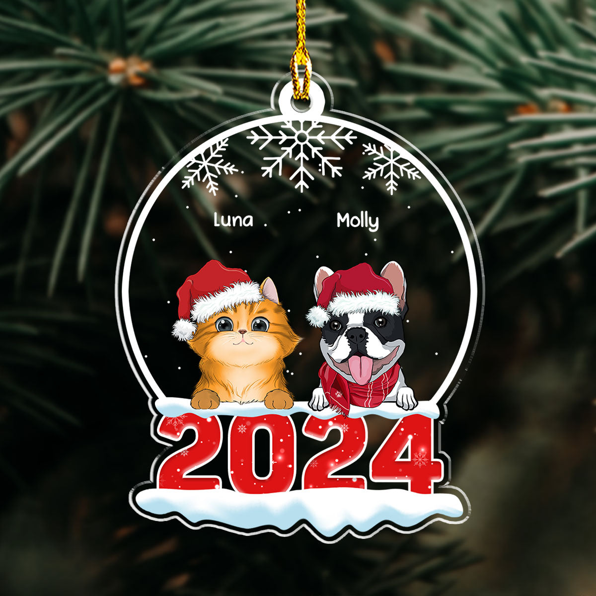 Pet Snow Globe - Personalized Acrylic Ornament