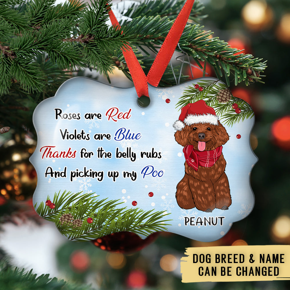 Thanks For Belly Rubs - Personalized Aluminum Ornament