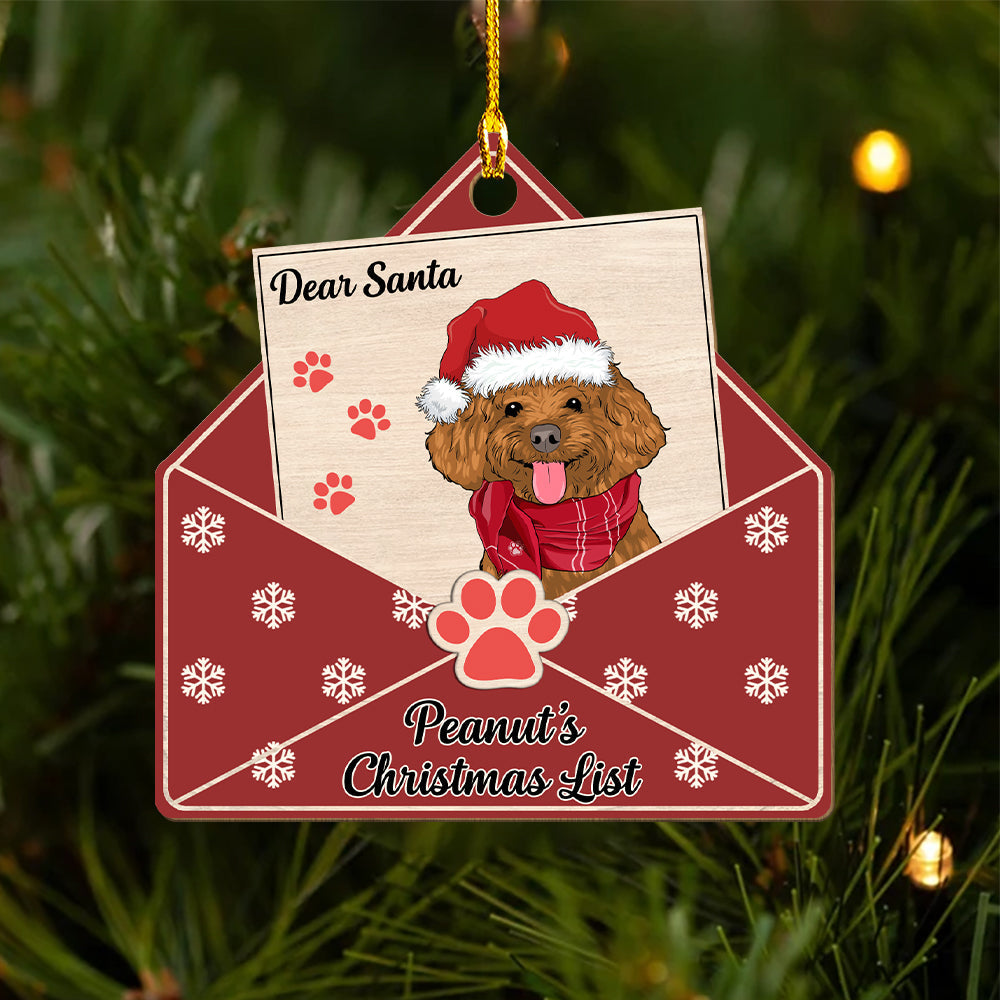 Pet Dear Santa - Personalized 1-layered Wood Ornament