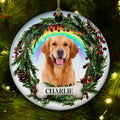 Photo Lovely Pet Face - Personalized Circle Ceramic Ornament