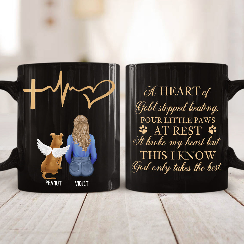 Custom Christmas Birthday Gifts For Dog Lovers • A Heart Of Gold - Personalized Coffee Mug