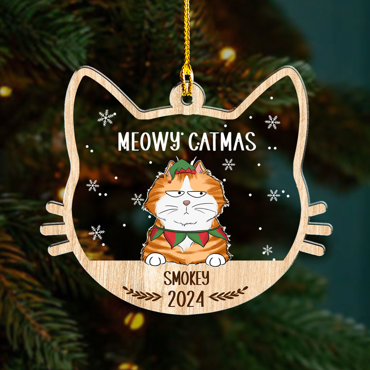 Lovely Meowy Catmas - Personalized Acrylic Ornament