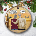 Always Be In My Heart - Personalized Circle Ceramic Christmas Ornament