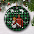 You And Me 2 - Personalized Circle Ceramic Christmas Ornament
