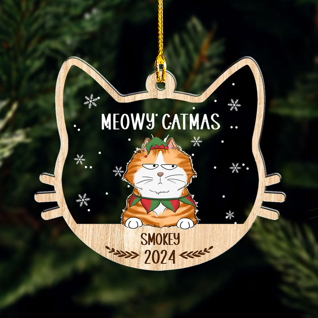 Lovely Meowy Catmas - Personalized Acrylic Ornament