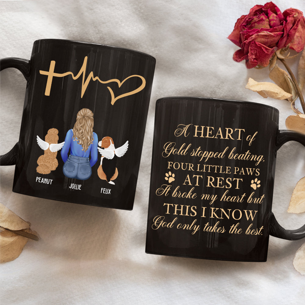 Custom Christmas Birthday Gifts For Dog Lovers • A Heart Of Gold - Personalized Coffee Mug