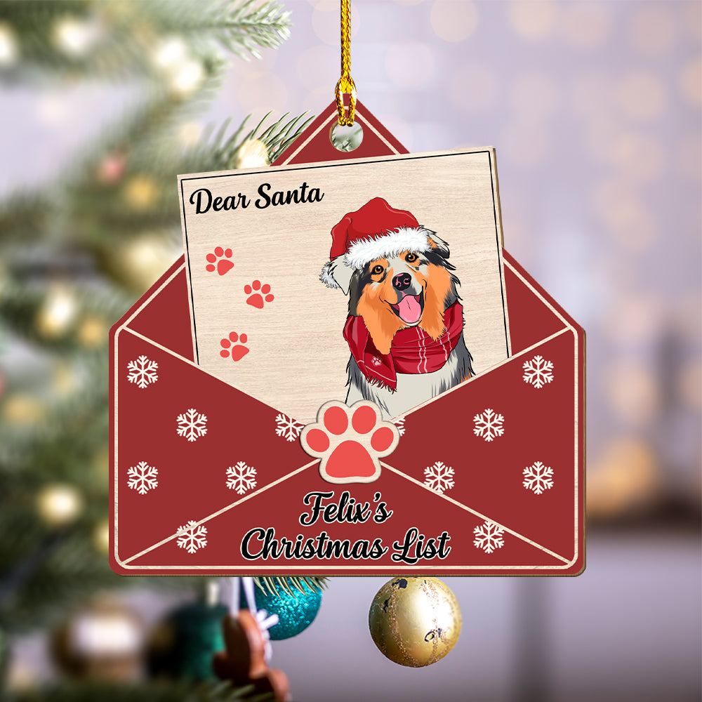 Pet Dear Santa - Personalized 1-layered Wood Ornament
