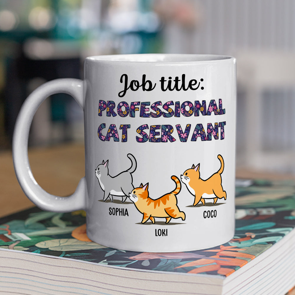 Custom Photo Mother's day Birthday Gifts For Cat Mom, Cat Lovers • Professional Cat Servant - Personalized Coffee Mug
