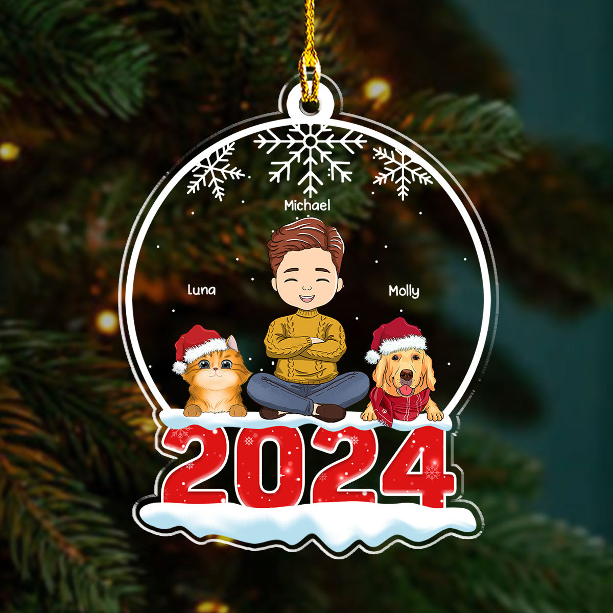 Crystal Snow Globe - Personalized Acrylic Ornament
