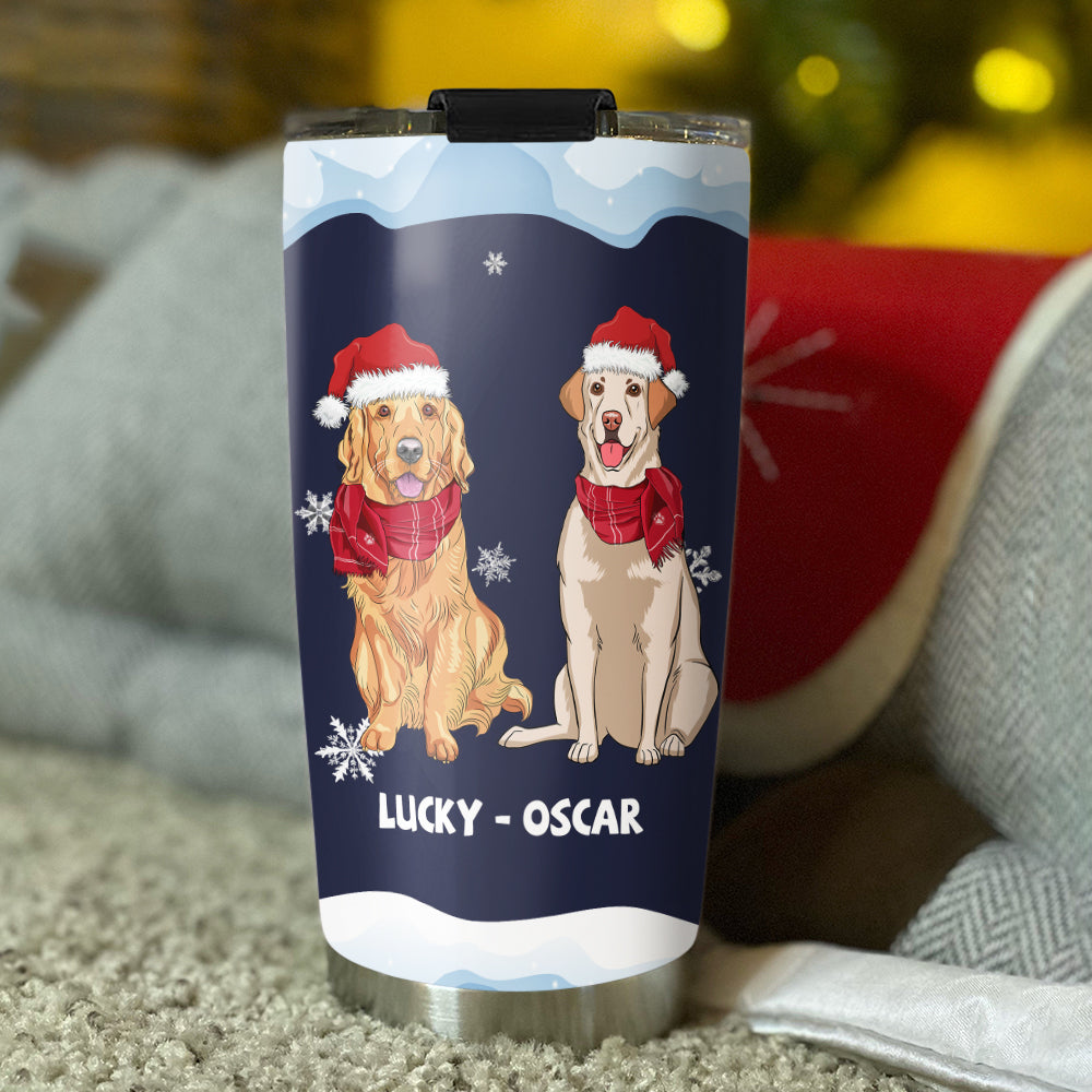 Custom Christmas Birthday Gifts For Dog Lovers • Thank You Dad/Mom - Personalized Tumbler