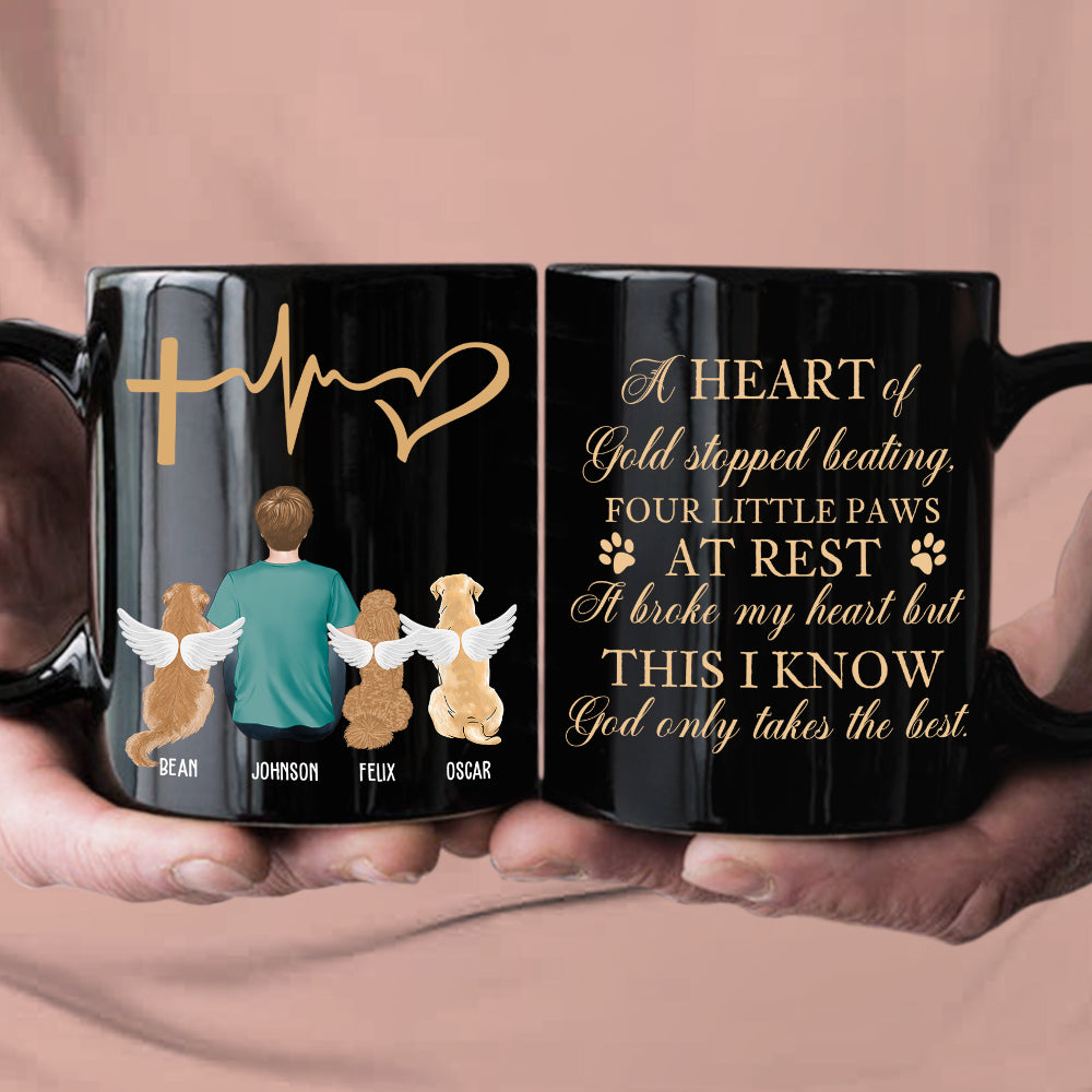 Custom Christmas Birthday Gifts For Dog Lovers • A Heart Of Gold - Personalized Coffee Mug