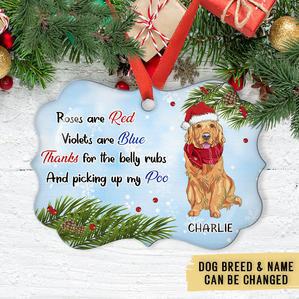 Thanks For Belly Rubs - Personalized Aluminum Ornament