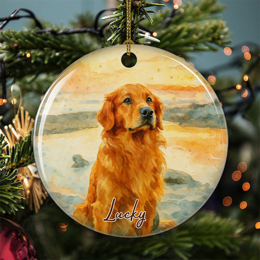 Custom Christmas Decor Home Birthday Gifts For Dog Mom, Dog Lovers • Purest Love - Personalized Ceramic Ornament