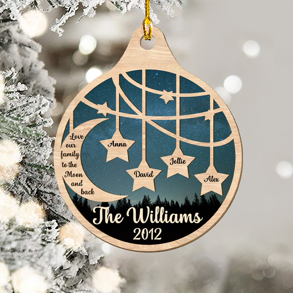 Love Our Family - Personalized 1-layered Wood Ornament