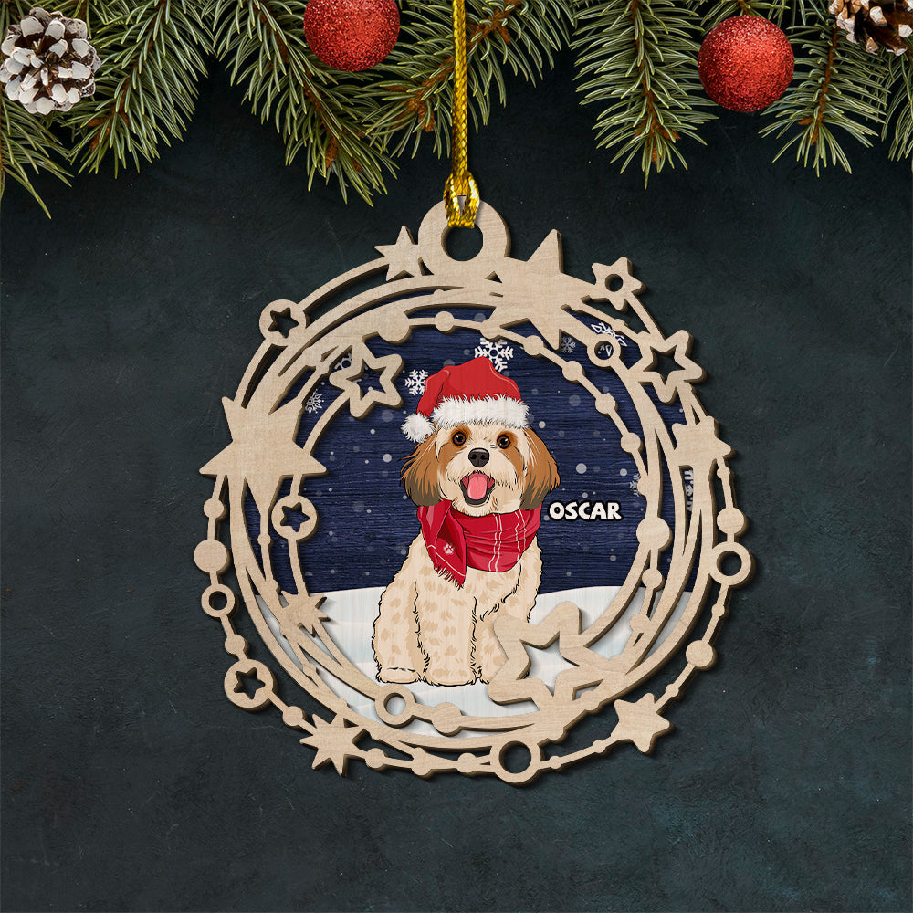 Starry Circle - Personalized 2-layered Wood Ornament
