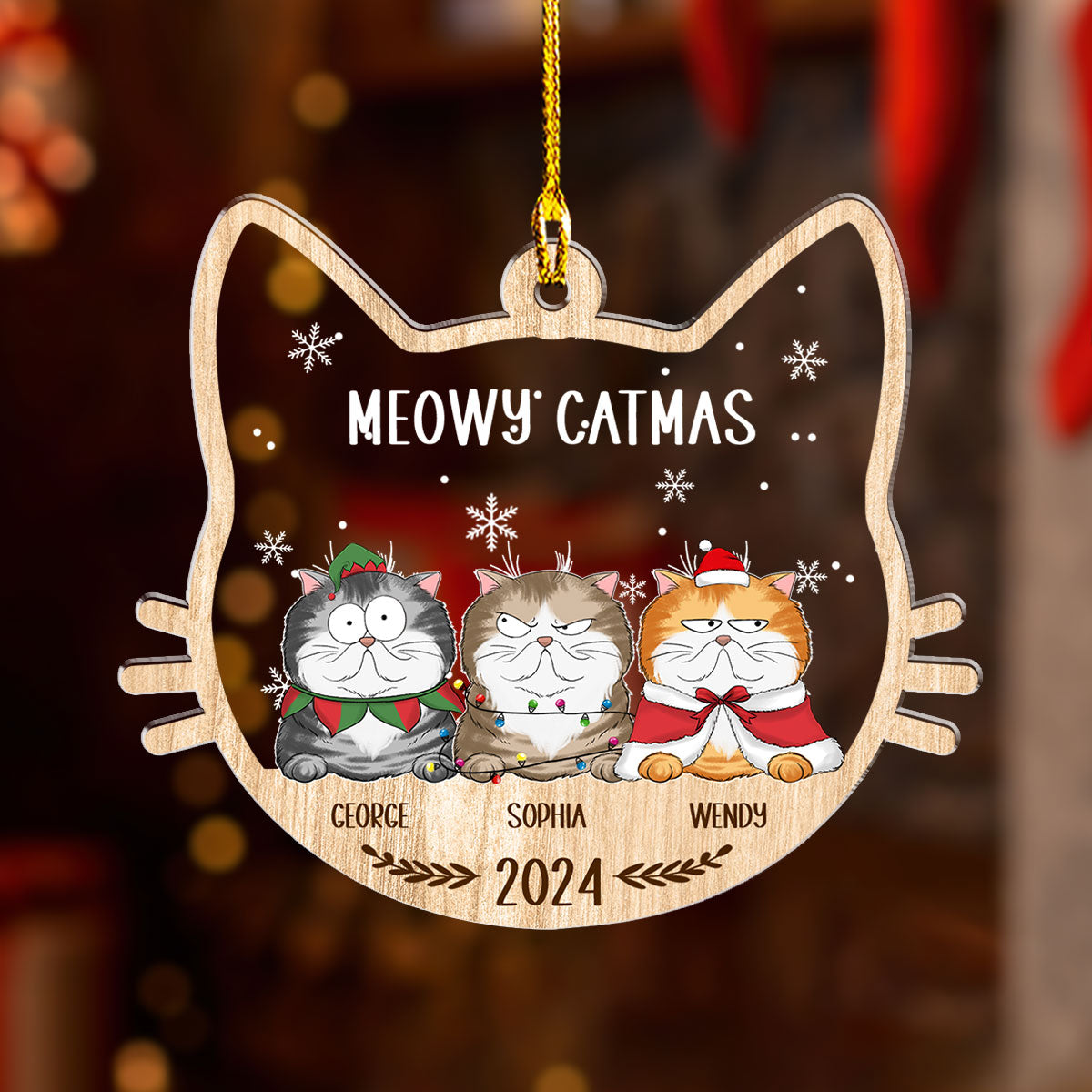 Lovely Meowy Catmas - Personalized Acrylic Ornament