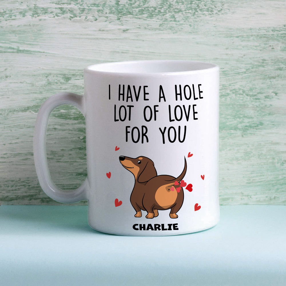 Custom Christmas Birthday Gifts For Dog Lovers • A W-Hole Lot - Personalized Coffee Mug