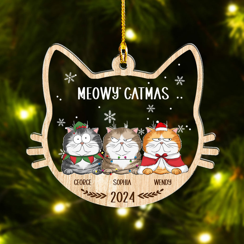 Lovely Meowy Catmas - Personalized Acrylic Ornament