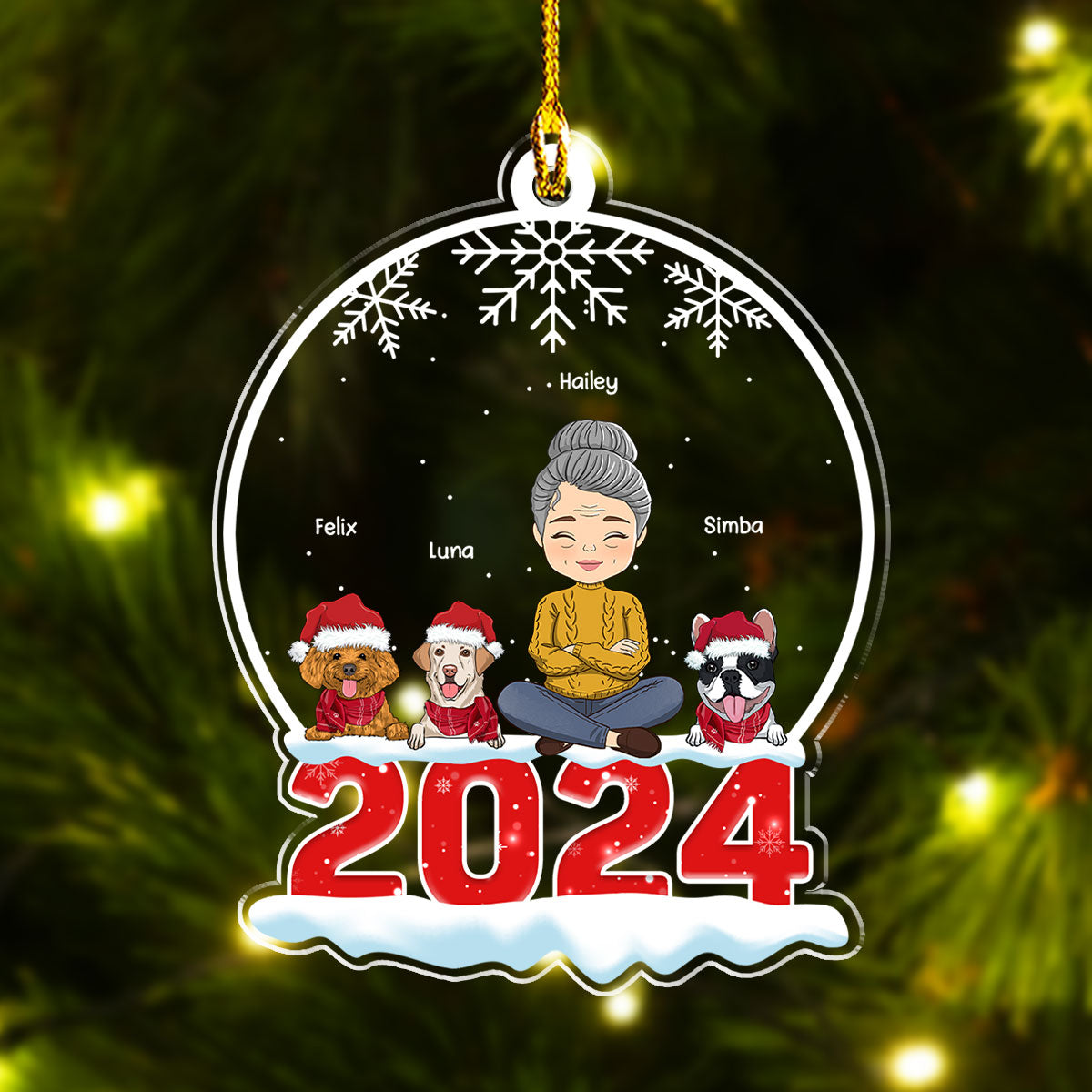 Crystal Snow Globe - Personalized Acrylic Ornament