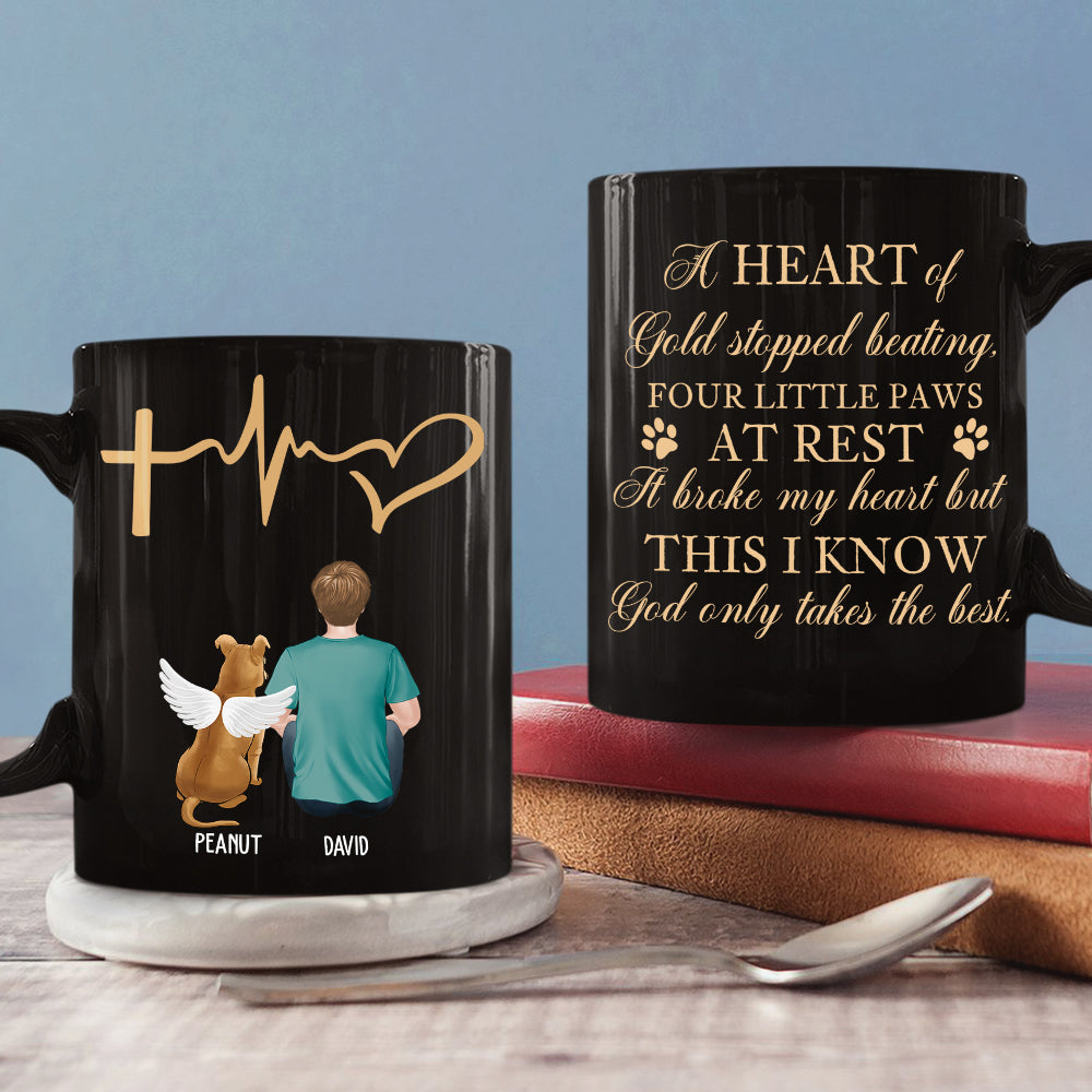 Custom Christmas Birthday Gifts For Dog Lovers • A Heart Of Gold - Personalized Coffee Mug