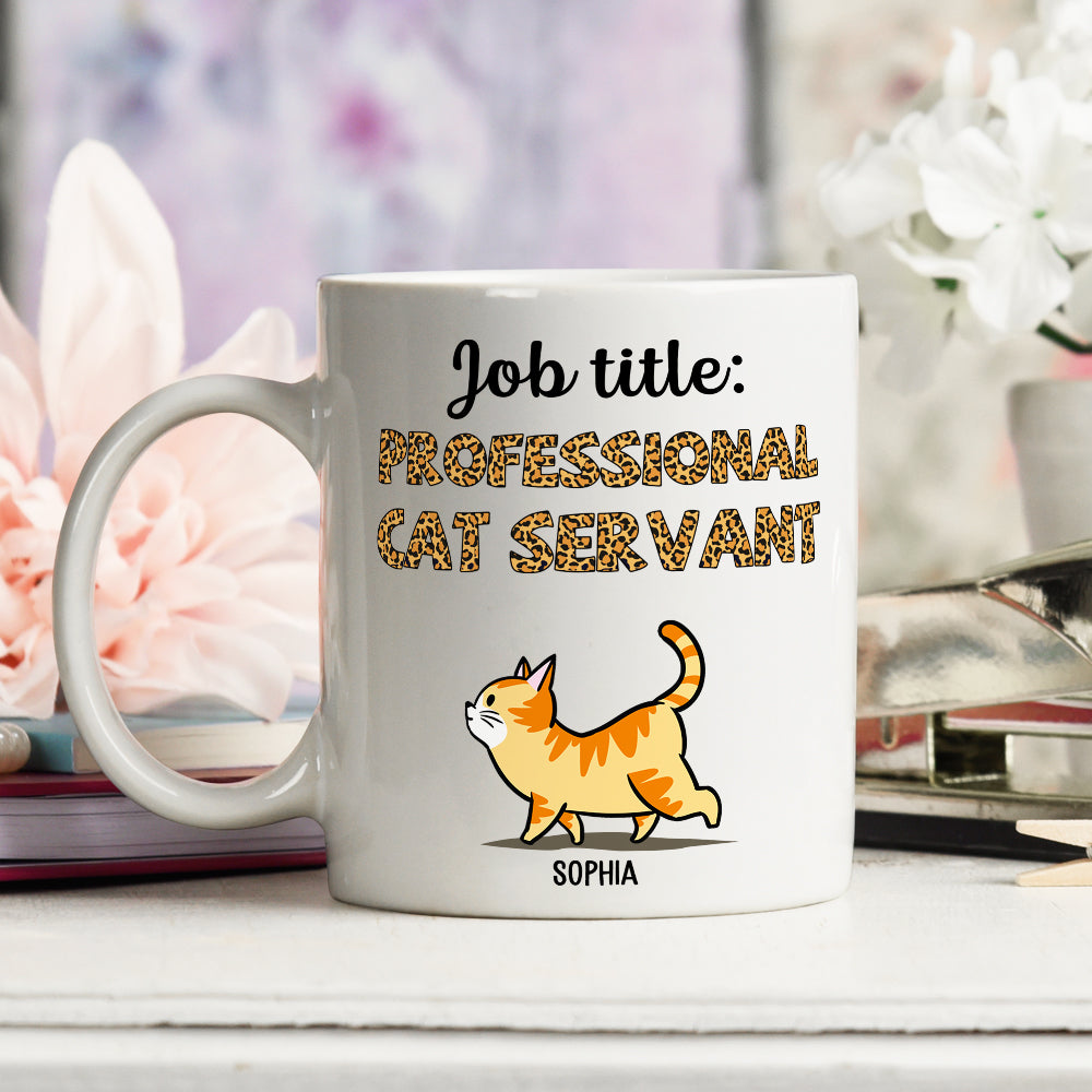 Custom Photo Mother's day Birthday Gifts For Cat Mom, Cat Lovers • Professional Cat Servant - Personalized Coffee Mug